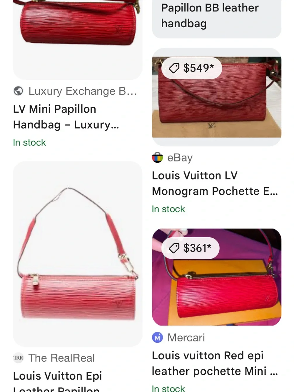 Louis Vuitton Red Epi Cylinder Mini (nano)Bag